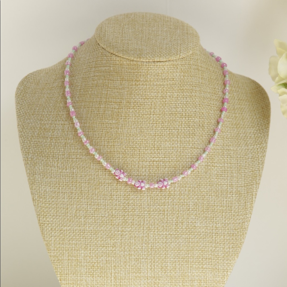 Pink Teddy Bear Necklace